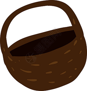 棕色篮子 插图 白色背景的矢量图片