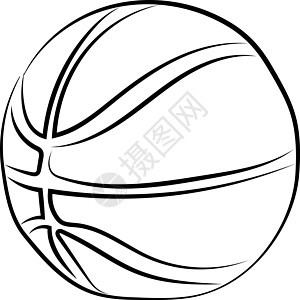 篮球绘画 插图 白背景的矢量背景图片