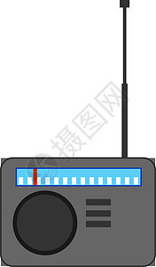 有天线 插图 白底矢量的旧无线电台图片