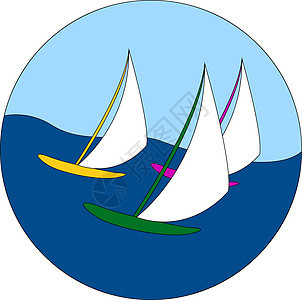 帆船 插图 白色背景的矢量图片