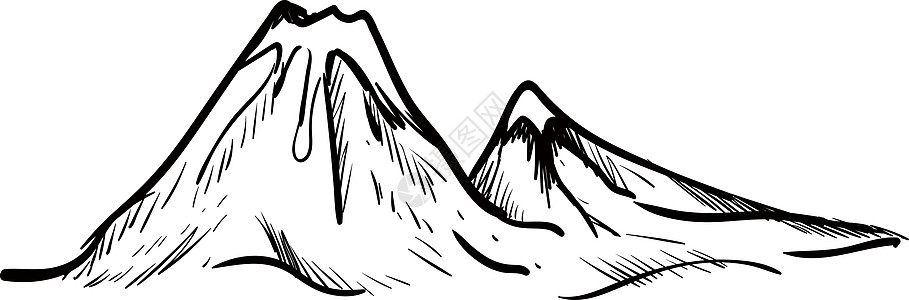 白色背景上的山旅行艺术蓝色爬坡天空荒野动物绘画森林岩石图片