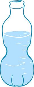 白色背景上的水玻璃饮料塑料液体艺术酒吧餐厅瓶子食物蓝色图片