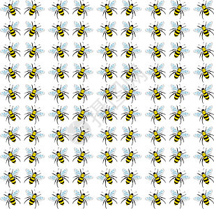 蜜蜂壁纸 插图 白色背景的矢量蜂窝六边形黄色绘画卡通片艺术织物蜂蜜昆虫装饰品图片