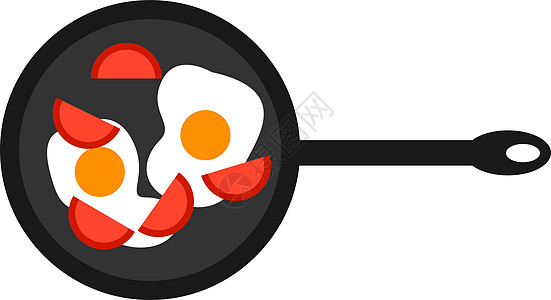 鸡蛋加西红柿 插图 白底矢量图片