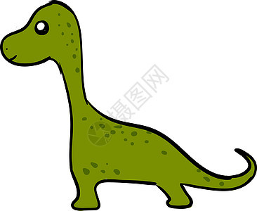 白色背景上的绿色可爱灭绝动物恐龙怪物孩子们婴儿乐趣快乐喜悦插图图片