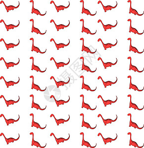 红恐龙壁纸 插图 白背景矢量图片