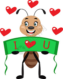 蚂蚁坠入爱河 插图师 白背景的矢量图片