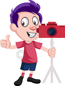 男孩与白色背景上的男性视频插图男人孩子们电影镜片绘画卡通片摄影背景图片
