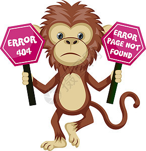 404个错误符号 插图 白背面矢量的猴子图片
