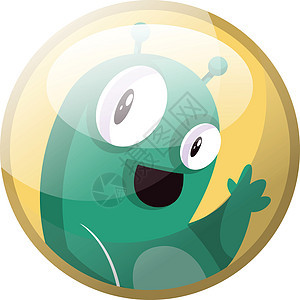 一个绿色怪物挥舞着它制作图案的卡通人物背景图片