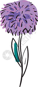 白色背景上的简单的紫色花朵矢量插图背景图片
