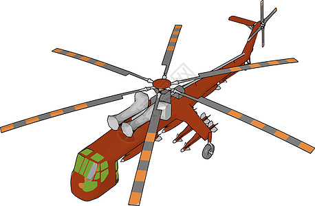直升机一种旋翼飞行器或飞机矢量或颜色不适图片