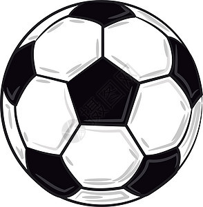 白色和黑色足球球矢量或颜色插图图片