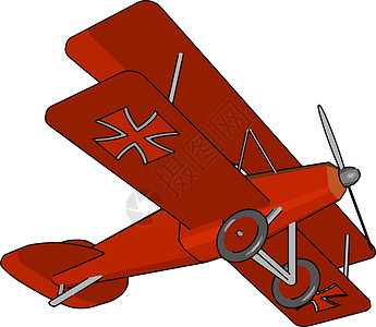双平板风格的老式飞机逆向飞行向量或颜色病理图片