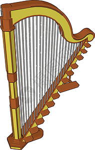 竖琴矢量或颜色插图的部件图片