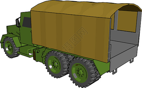 军用卡车矢量或彩色图解的不同部位图片