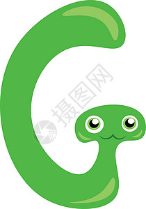 绿色蛇形绿色蛇形G字母表矢量或颜色插图图片
