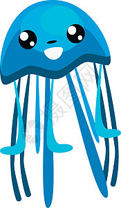 带触角矢量或彩色插图的Jellyfish图片