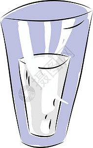 白色面包上透明的牛奶插图彩色矢量杯图片