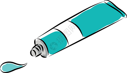 白色背面的牙膏图示颜色矢量蓝色蓝管图片