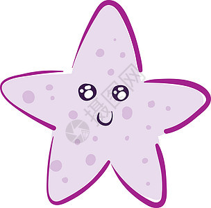 可爱的微笑粉红色海星矢量图白色背景图片