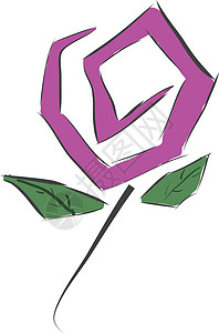 简单的紫色花朵 带有格伦叶叶子随心所欲的矢量插图图片