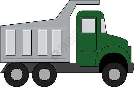 绿色卡车白色背景的简单矢量插图Name图片