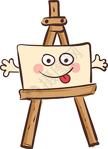 Easel 带一个白色后腹骨上的快乐的画布矢量插图图片