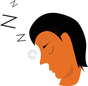男性有困睡眼睛矢量或彩色插图图片