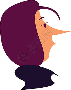 有紫色头发矢量或彩色插图的妇女背景图片