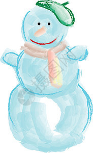 雪人矢量或颜色插图背景图片