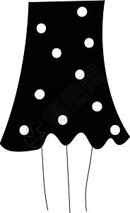 白色背景上的简单黑裙裙子矢量插图背景图片