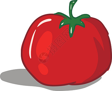 白色背景上的卡通红番茄矢量图解图片