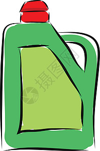 白色背面酸矢量插图的卡通绿色罐背景图片