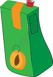 白色背面绿色的杏仁果汁矢量插图套件图片