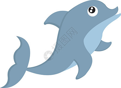 蓝海豚矢量或颜色插图图片