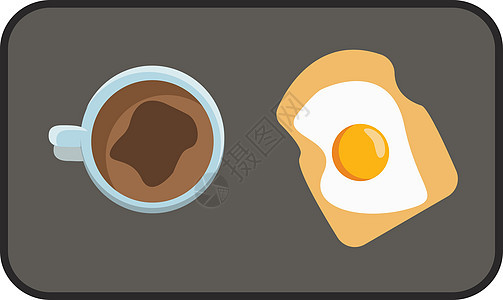 早餐托盘矢量或颜色插图图片