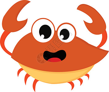 海矢量或颜色图示中的橙蟹图片