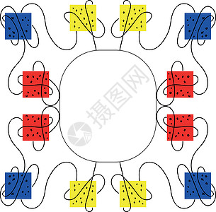 用于写入矢量或颜色插图的彩色框架图片