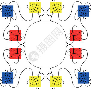 用于写入矢量或颜色插图的彩色框架图片