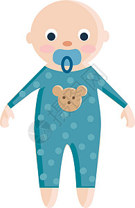 蓝衬衣矢量或颜色插图中的婴儿图片