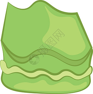 绿色动画卡通莫奇木薯蛋糕矢量或彩色插图图片