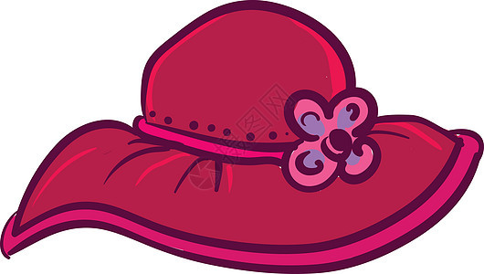 带有弓状丝带矢量或彩色插图的粉红色帽子图片