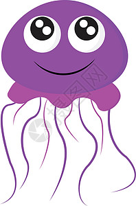 紫色的微笑水母/自由游动海洋动物V图片