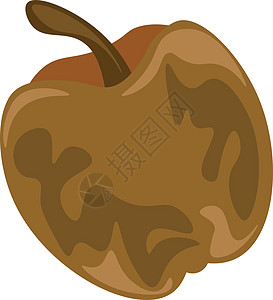 棕色向量或colo中的令人不愉快的坏掉的卡通苹果图片
