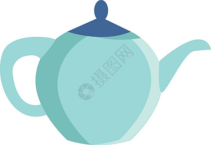 蓝色彩色茶壶矢量或颜色插图的剪贴板图片