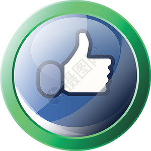 Facebook 喜欢绿色圆圈矢量图标怡乐思内的符号背景图片