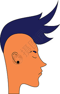 蓝色莫霍克发型的家伙图片