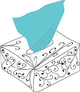 白色背景上的盒子插图矢量的餐巾纸图片
