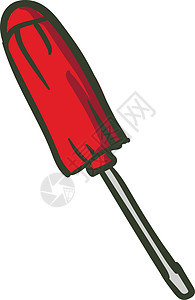 白色背景上的红色螺丝刀插图矢量木工修理工工业乐器工作服务作坊维修工具箱背景图片